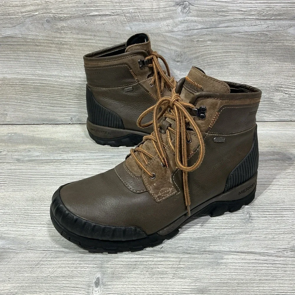Merrell Men's Boots Canteen Brown J42043 Lace Up Outdoor Select Dry WP Size 12